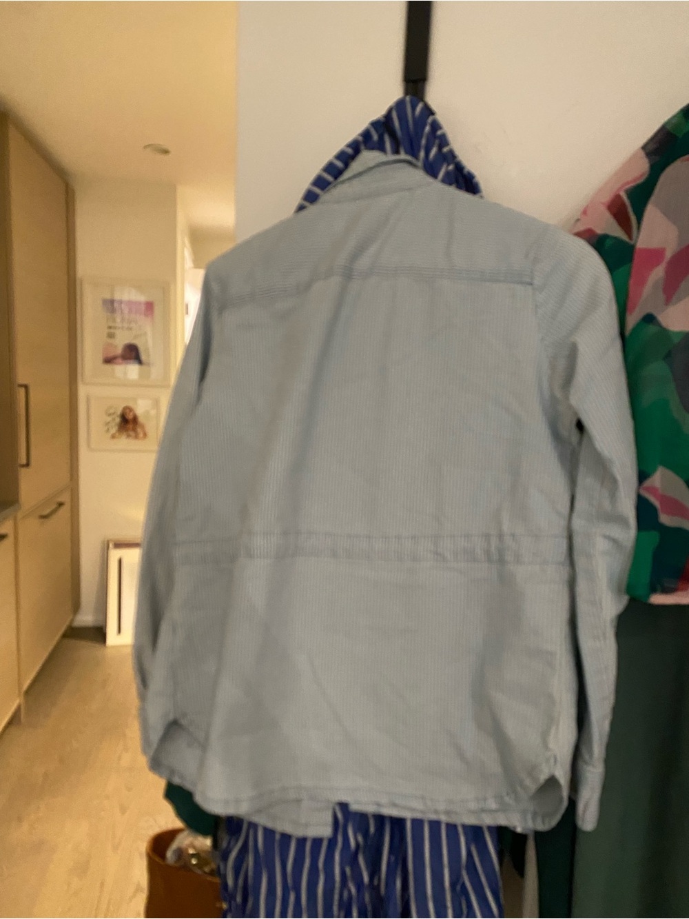 Universal Thread Light Blue Striped Field Jacket - Picture 4 of 4